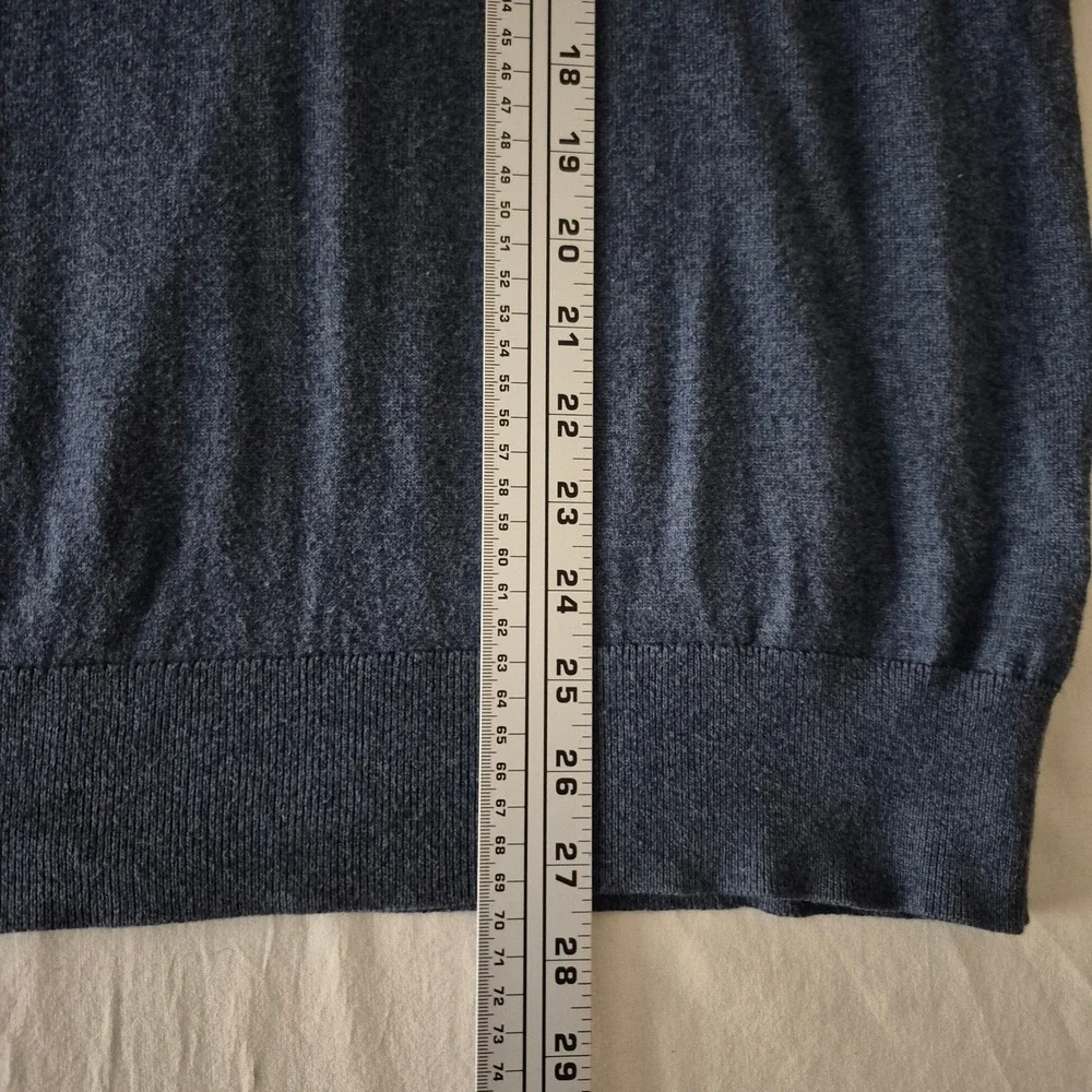 Banana Republic Mens Medium Blue Pima Cotton Cashmere Quarter Zip Sweater